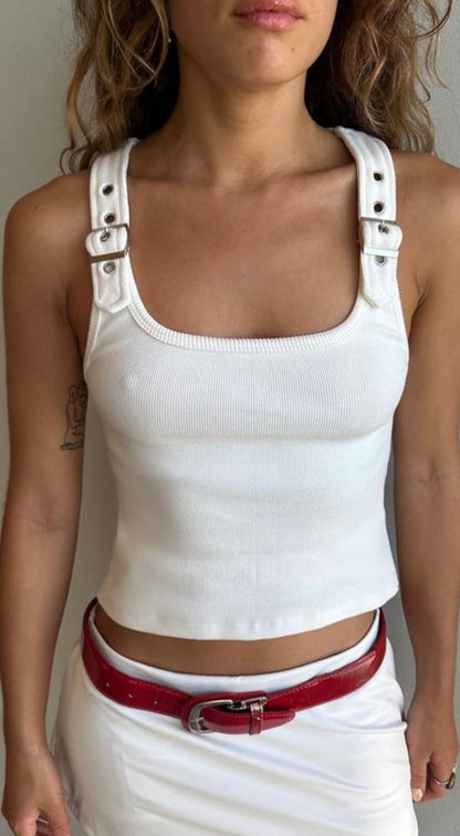 Esperanza Buckle Top - Ivory